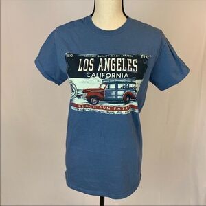 Surfer Los Angeles California Graphic 100% Cotton Tee Sz S